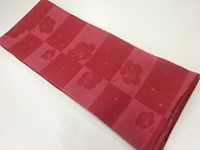 JAPANESE KIMONO / YUKATA OBI / WOVEN CHECKERED & UME